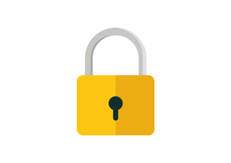 800x566 Flat Vector Padlock Icon