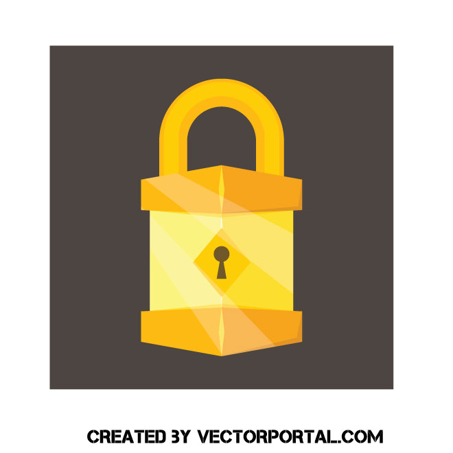 660x660 Gold Lock Vector Clip Art