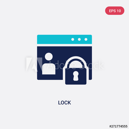 500x500 Two Color Lock Vector Icon From Gdpr Concept Isolated Blue Lock