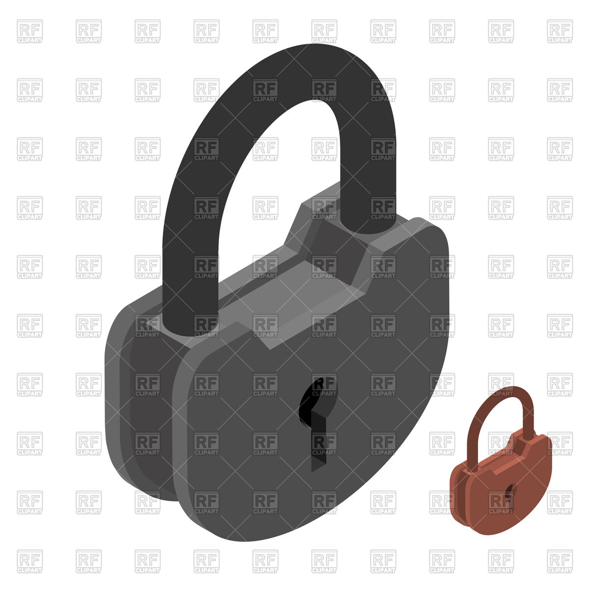 1200x1200 Closed Iron And Rusty Lock, Heavy Padlock Vector Image Of Objects