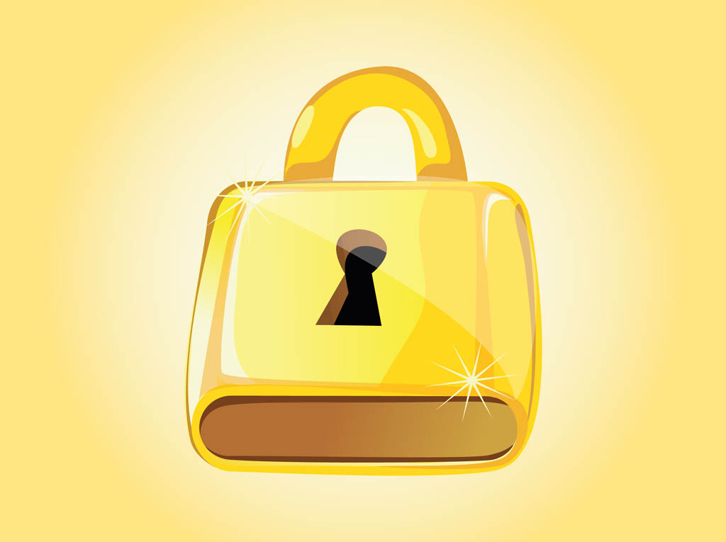 1024x765 Golden Padlock Vector Vector Art Graphics