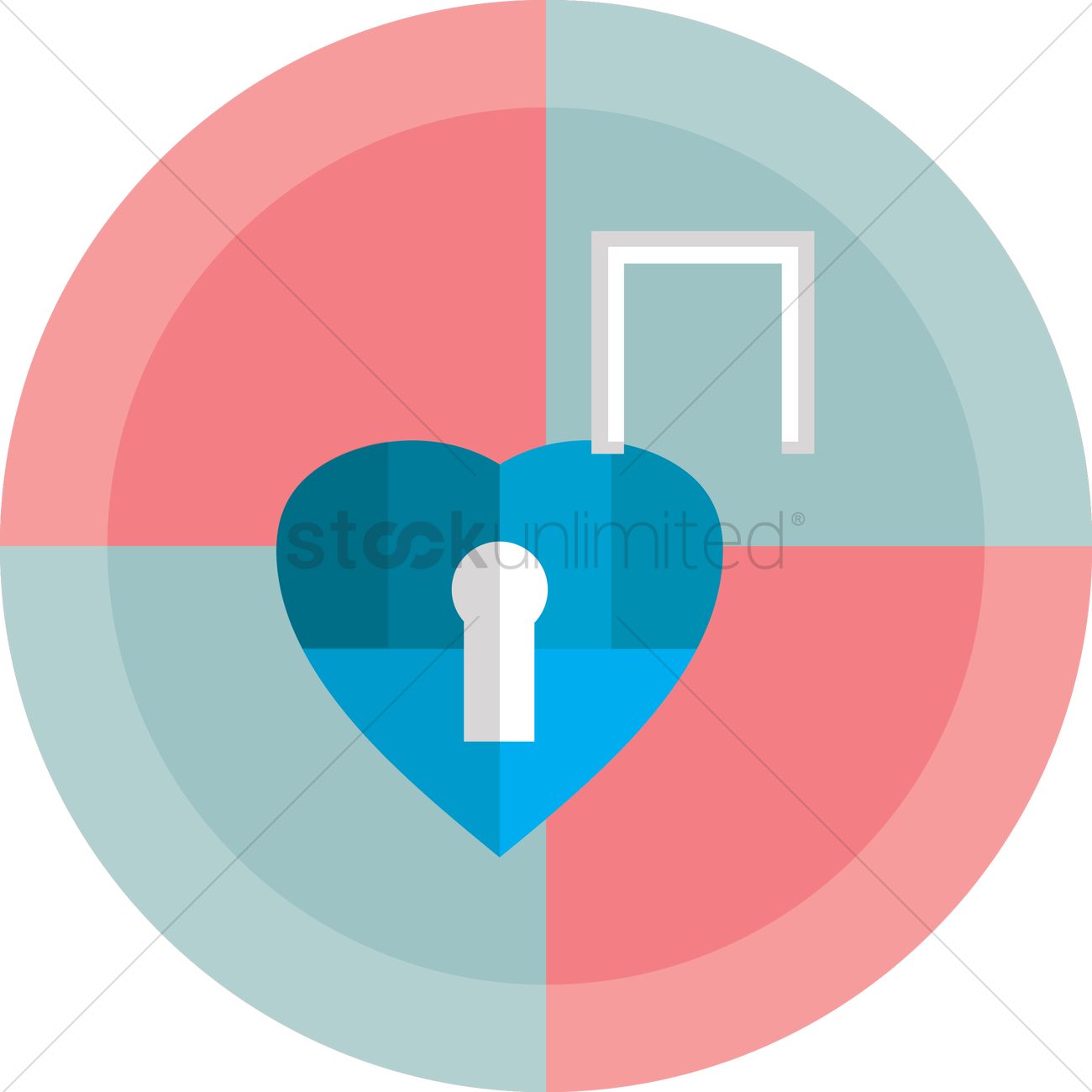 1300x1300 Heart Shaped Lock Vector Image