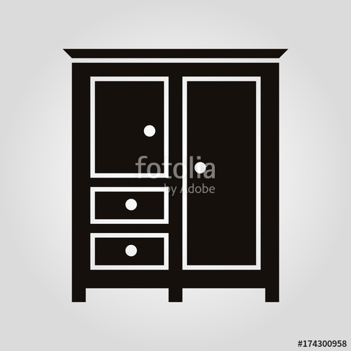 500x500 Isolated Flat Wardrobe Or Locker Vector Icon Stock Image