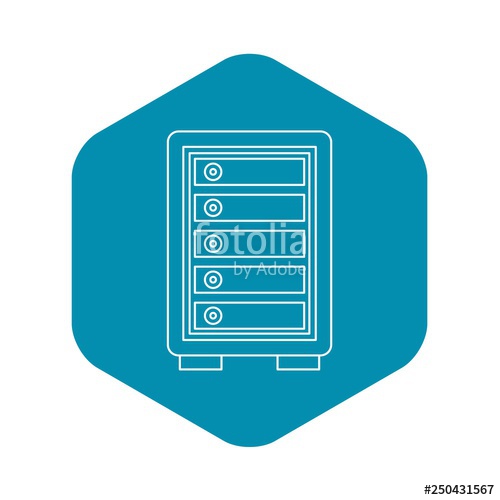 500x500 Security Safe Locker Icon Outline Illustration Of Security Safe