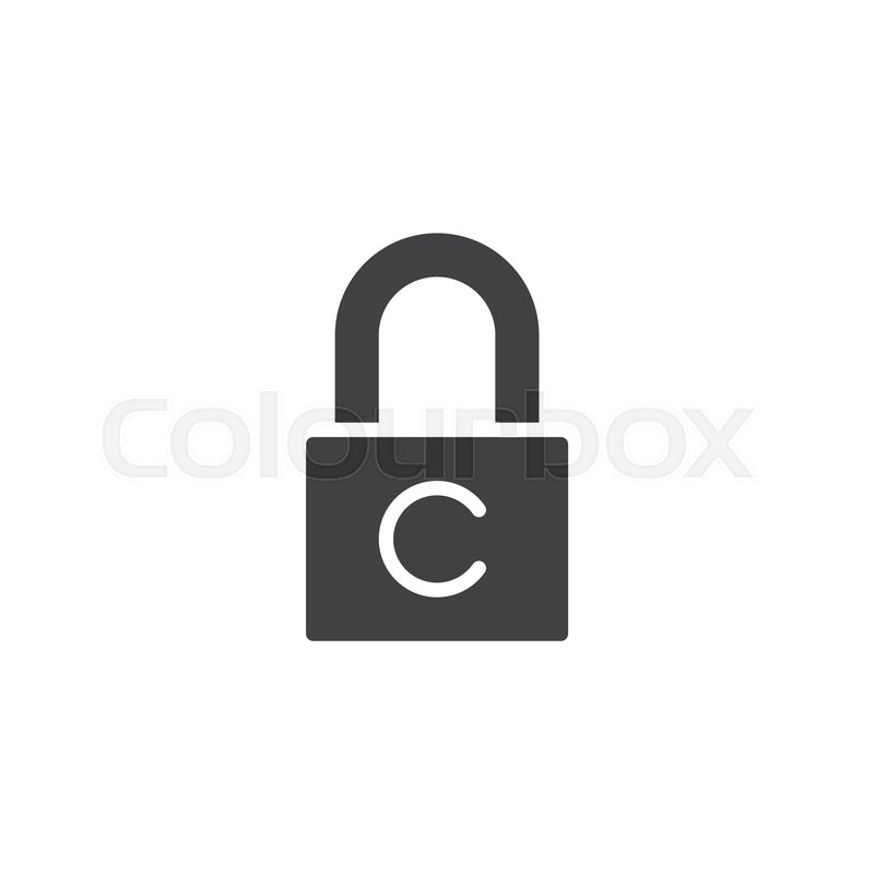 800x800 Copyright Locker Vector Icon Filled Stock Vector Colourbox