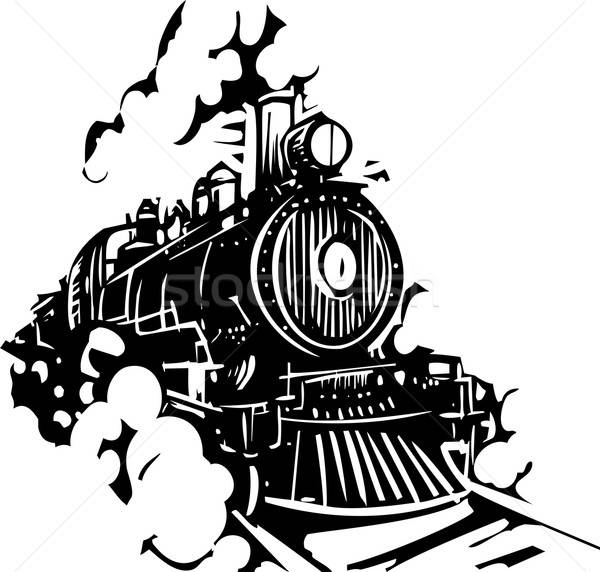 Woodcut Locomotive Vector Illustration Jeffrey Thompson 600x572 Woodcut Locomotive Vector Illustration Jeffrey Thompson