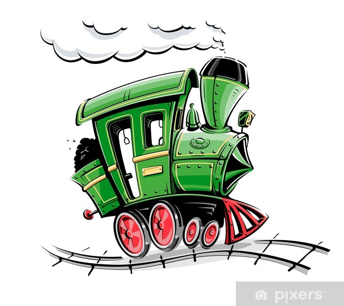 Green Retro Cartoon Locomotive Vector Illustration Isolated 700x623 Green Retro Cartoon Locomotive Vector Illustration Isolated