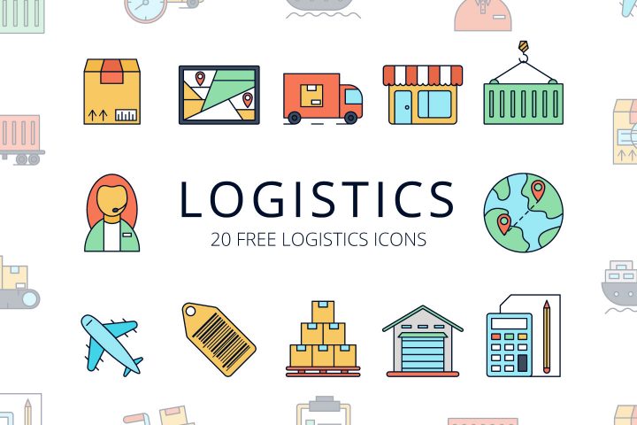 720x480 Logistics Vector Free Icon Set