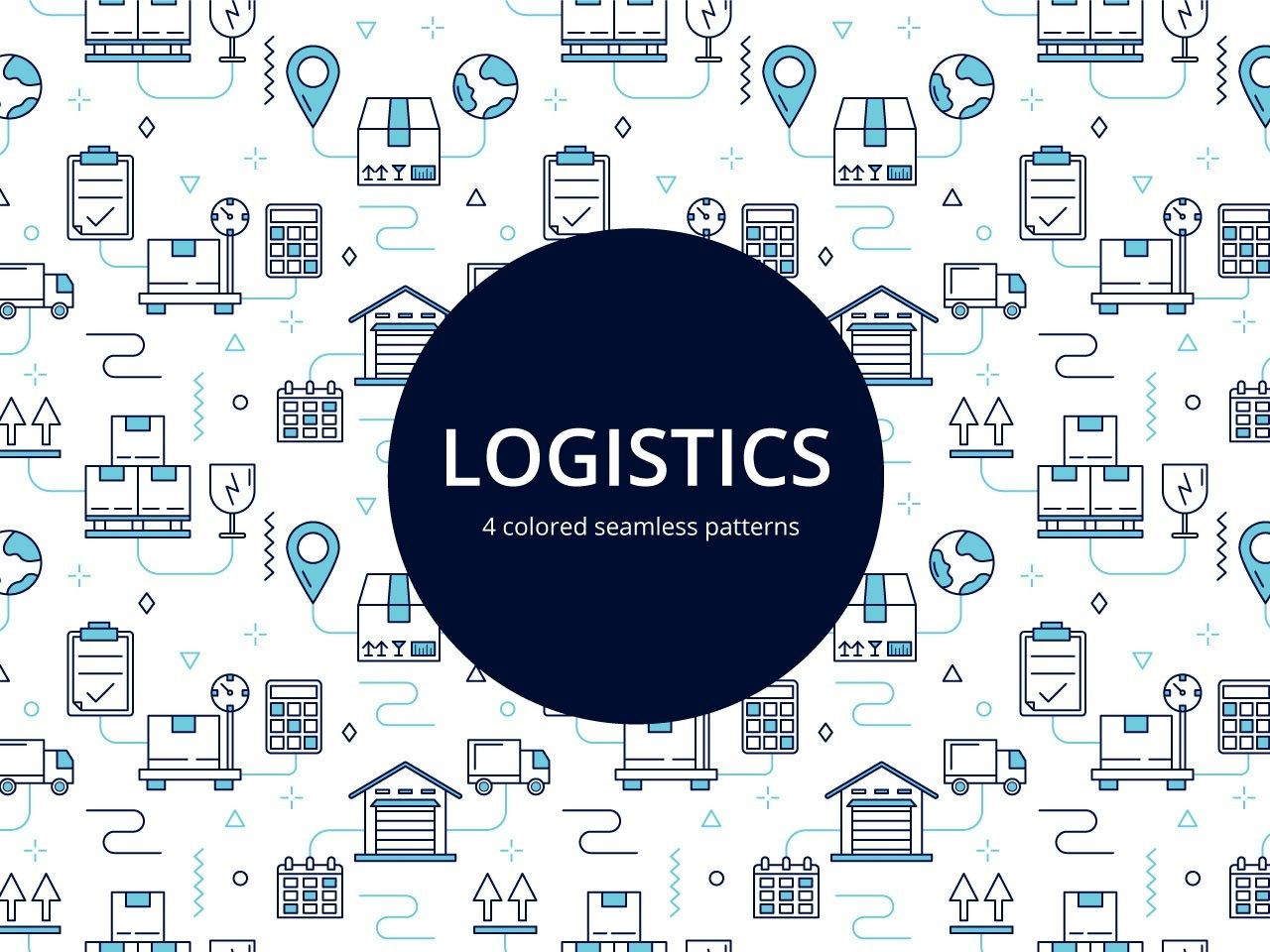1280x960 Logistics Vector Free Seamless Pattern