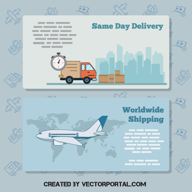 660x660 Logistics Vector Banners