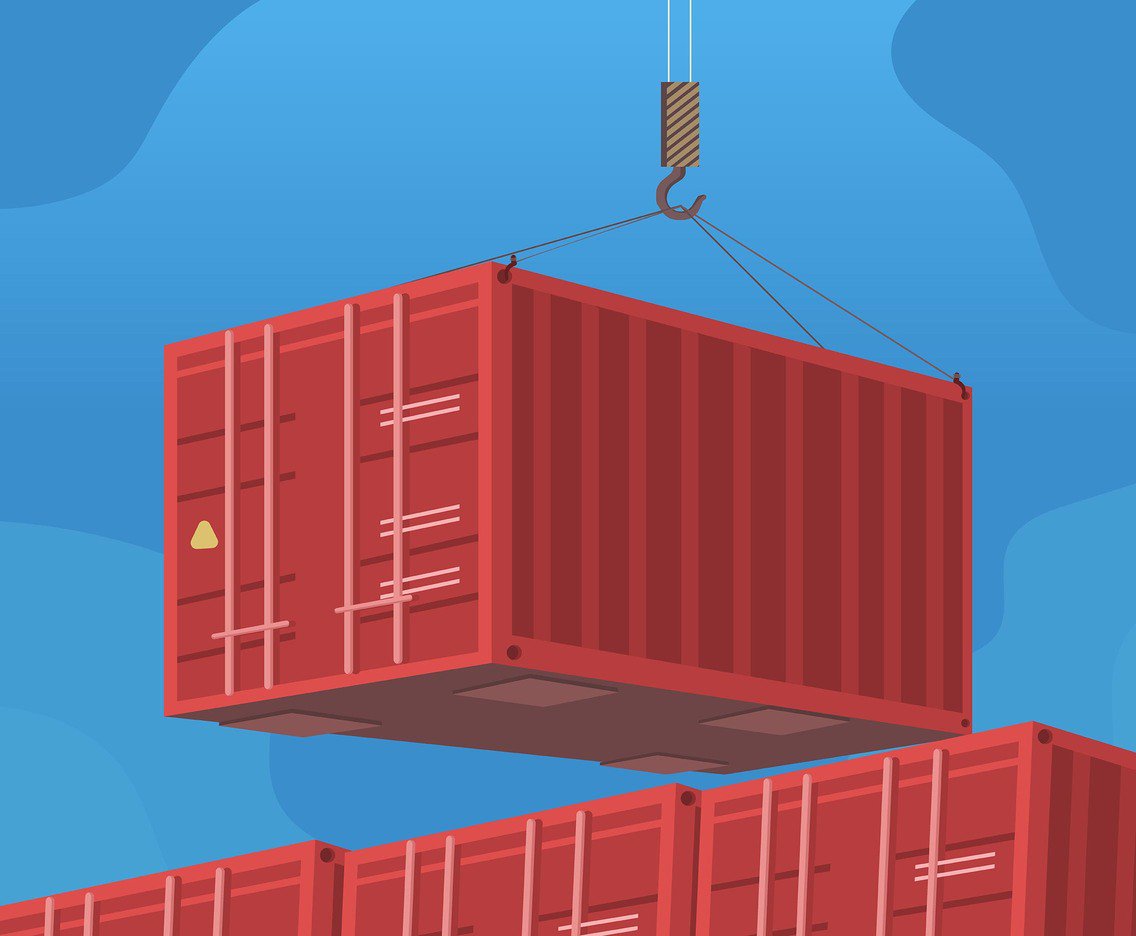 1136x936 Red Container Logistics Vector Vector Art Graphics