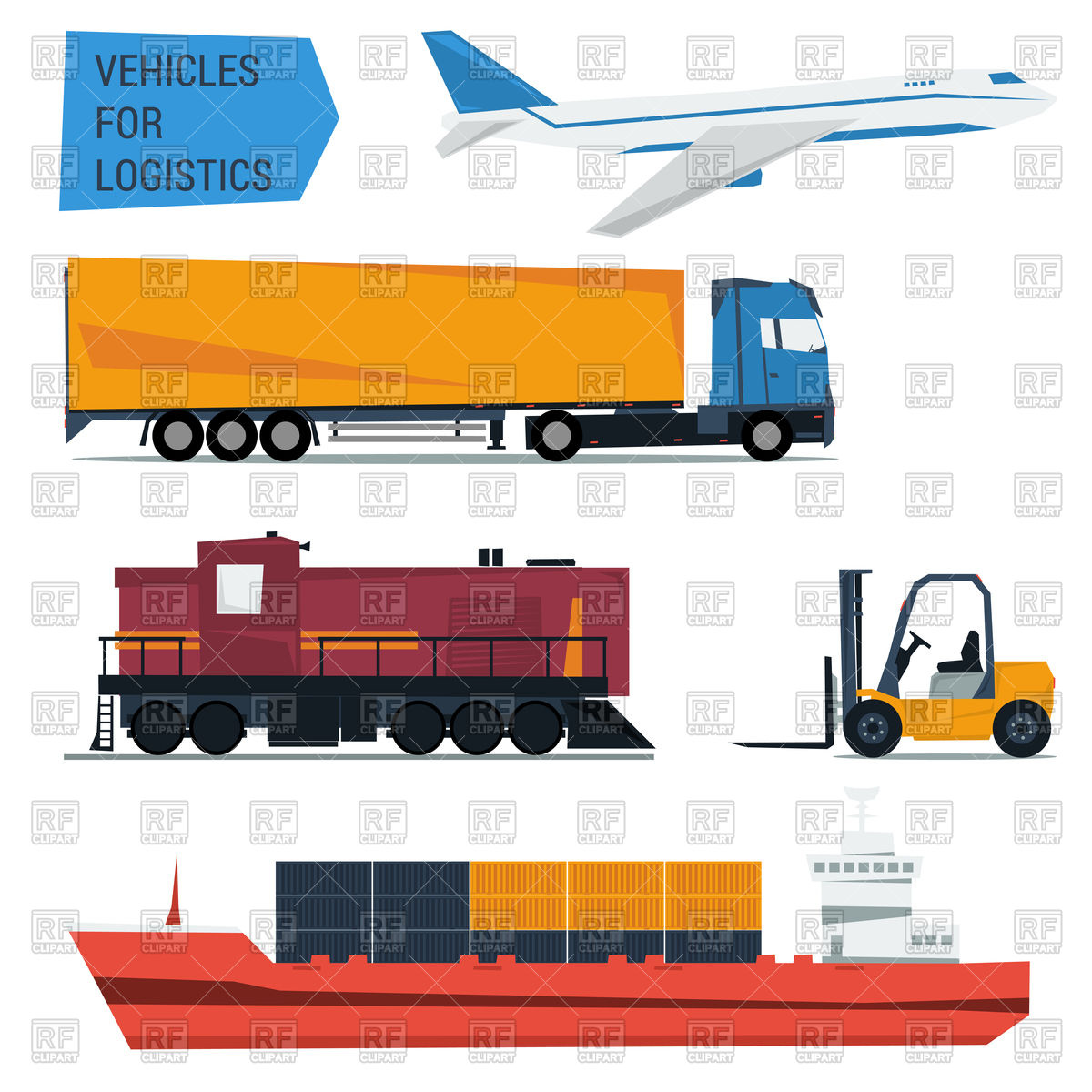 1200x1200 Set Of Freight Transportation And Delivery Logistics Vector Image