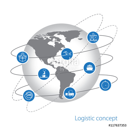 500x500 Logistic Concept Set Of Flat Logistics Icons Storage Vector