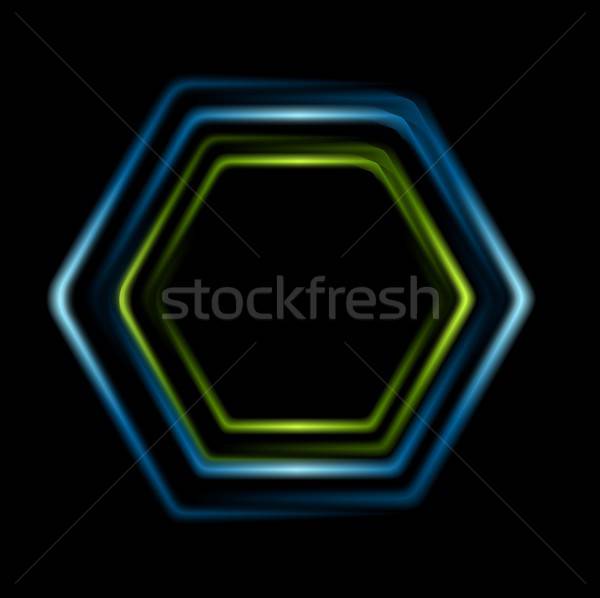 600x598 Bright Abstract Hexagon Logo Background Vector Illustration