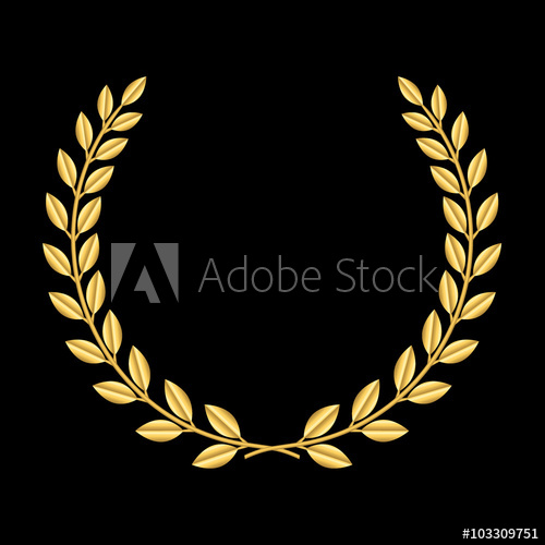 500x500 Gold Laurel Wreath Symbol Of Victory And Achievement Design