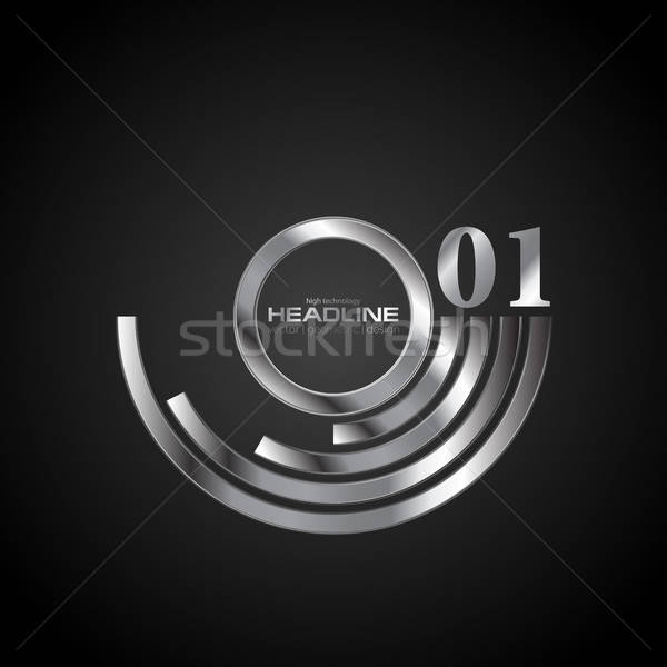 600x600 Abstract Metal Silver Branding Logo Background Vector Illustration