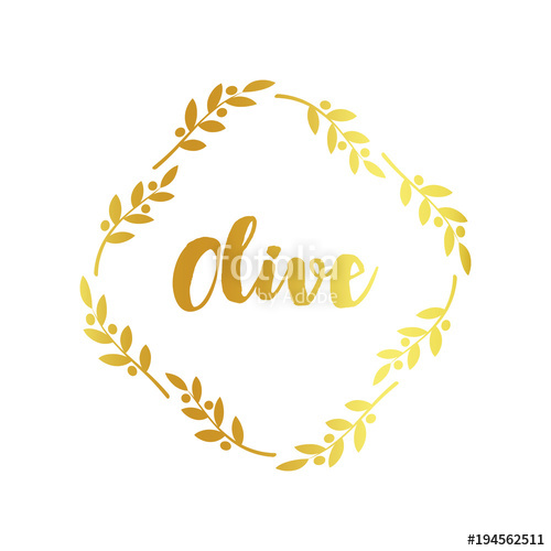 Olive Label, Golden Ornamental Border, Vector Illustration 500x500 Olive Label, Golden Ornamental Border, Vector Illustration