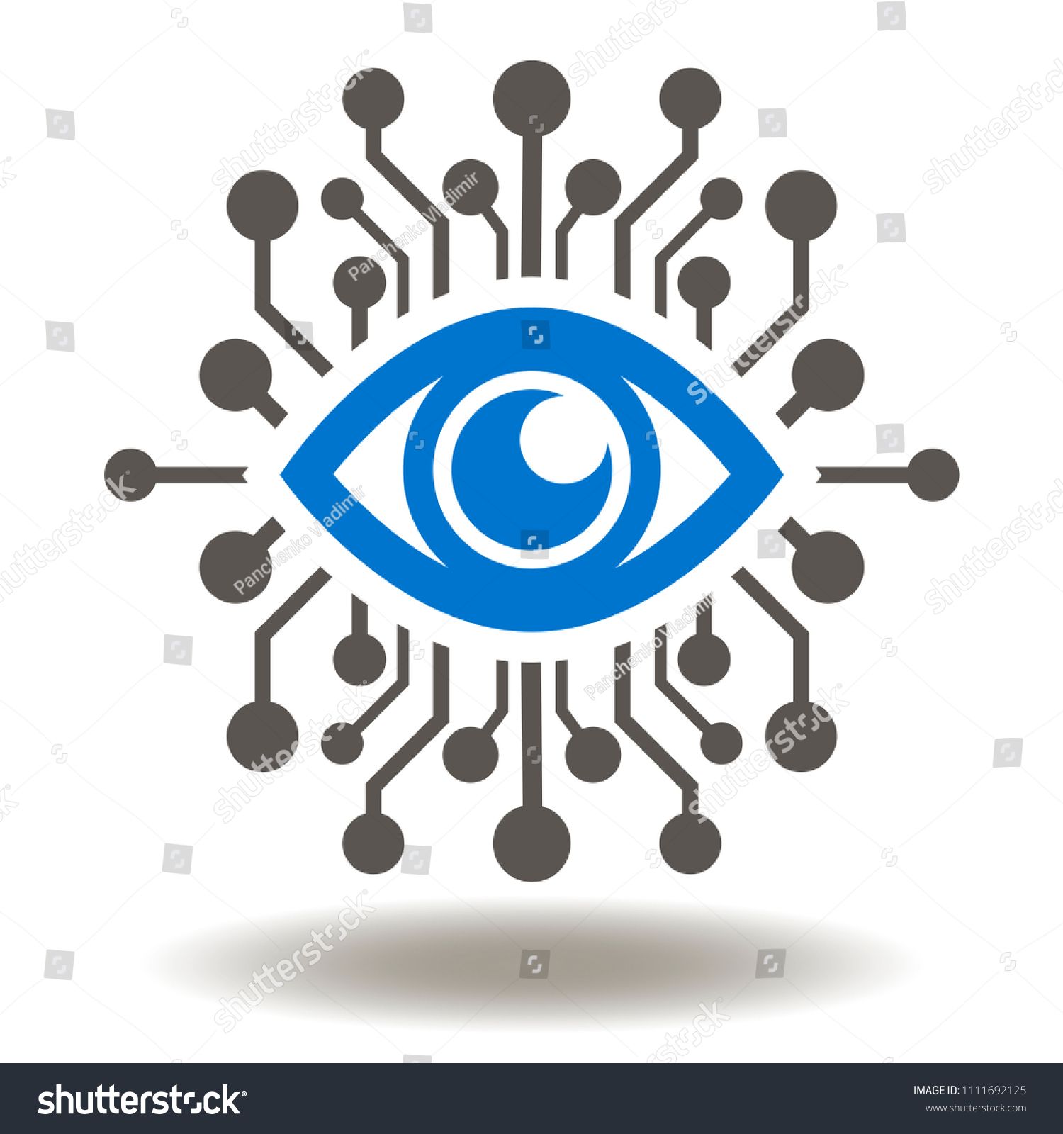 Eye Circuit Icon Vector Illustration Smart Machine Computing 1500x1600 Eye Circuit Icon Vector Illustration Smart Machine Computing