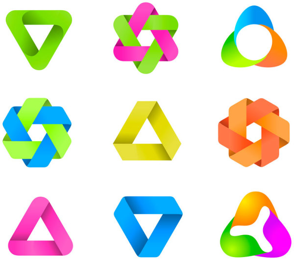 600x531 Set Of Colored Abstract Logo Design Elements Vector Free Download