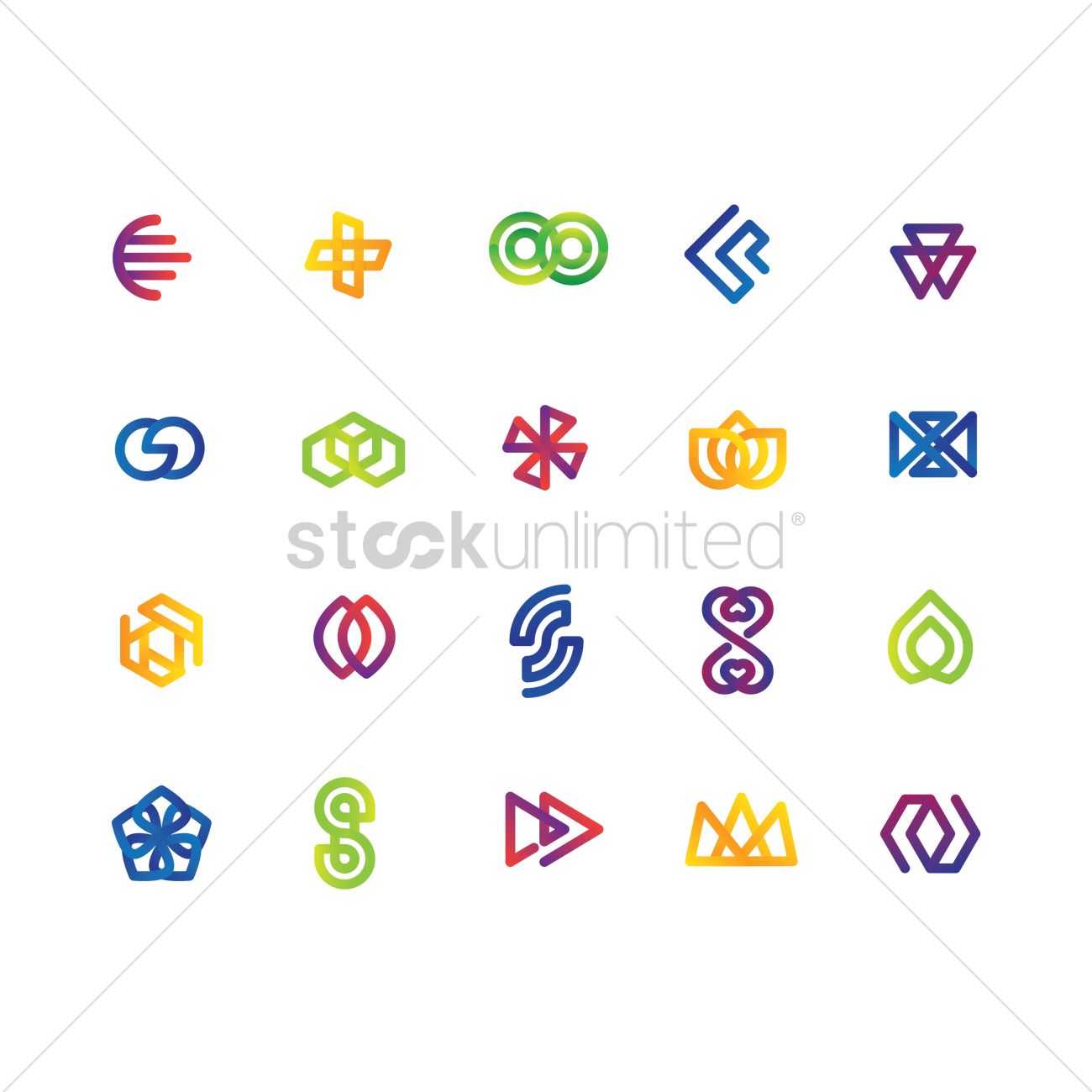 1300x1300 Collection Of Logo Elements Vector Image