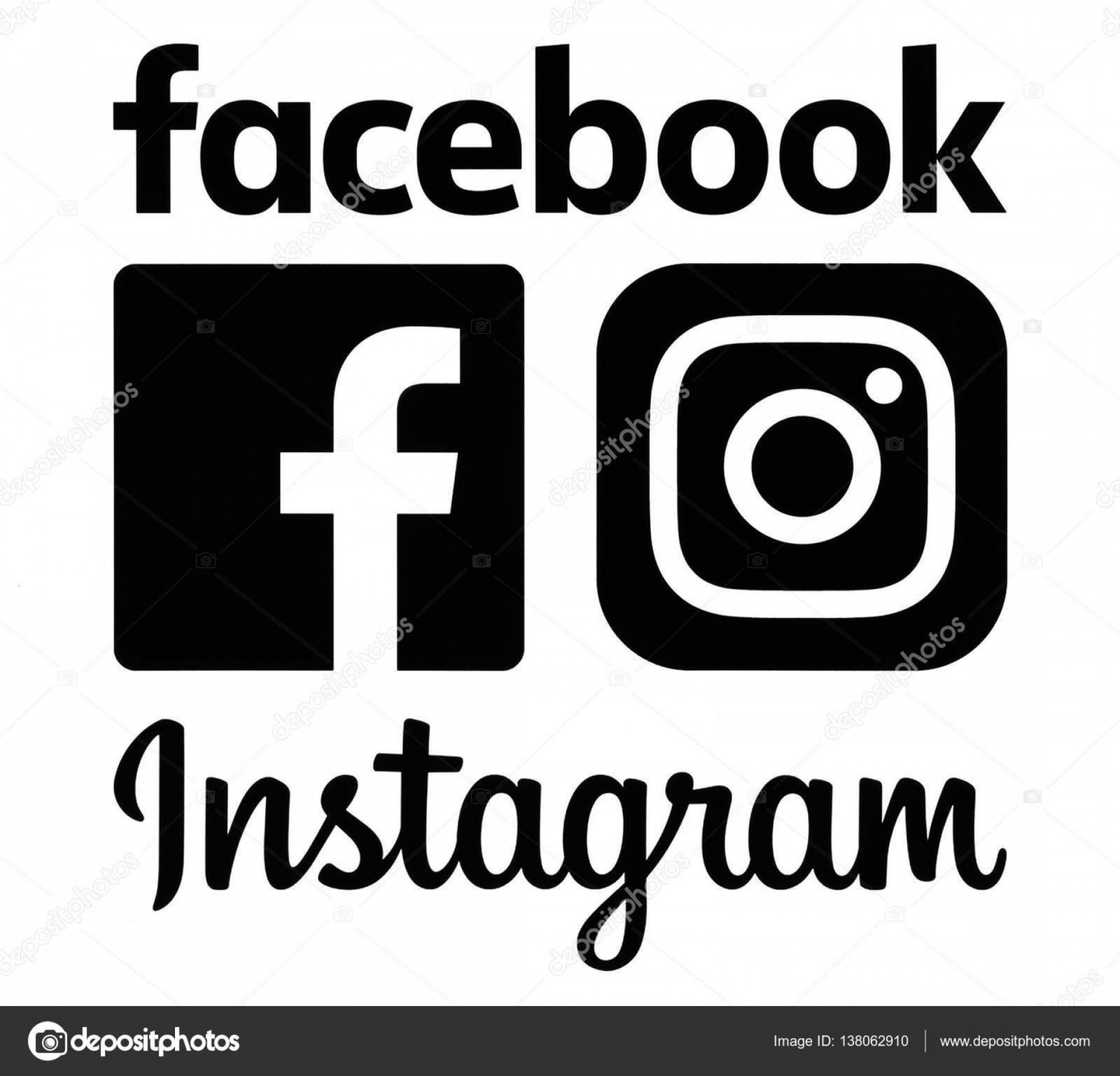 instagram and facebook logo white png