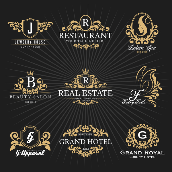 Heraldic Logo With Frame Vector Set Free Download 600x600 Heraldic Logo With Frame Vector Set Free Download