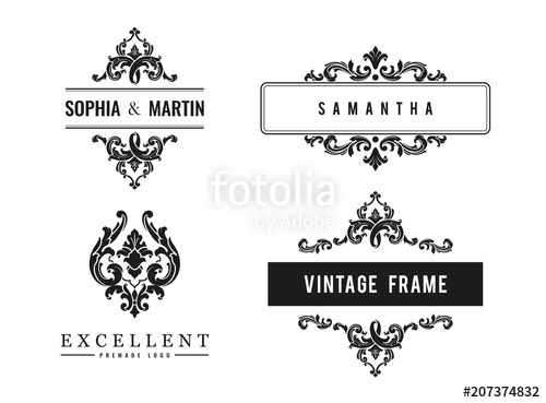 Vintage Frames, Monogram, Logo Templates Stock Image And Royalty 500x369 Vintage Frames, Monogram, Logo Templates Stock Image And Royalty