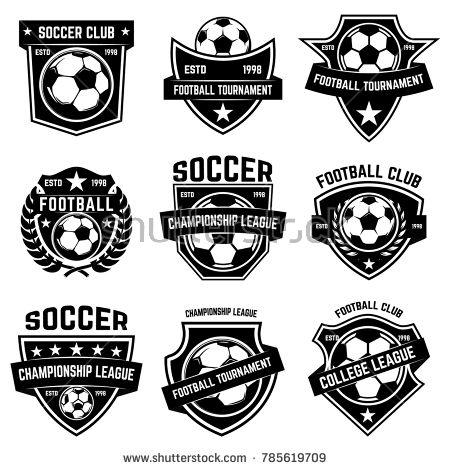 Set Of Soccer, Football Emblems Design Element For Logo, Label 450x470 Set Of Soccer, Football Emblems Design Element For Logo, Label