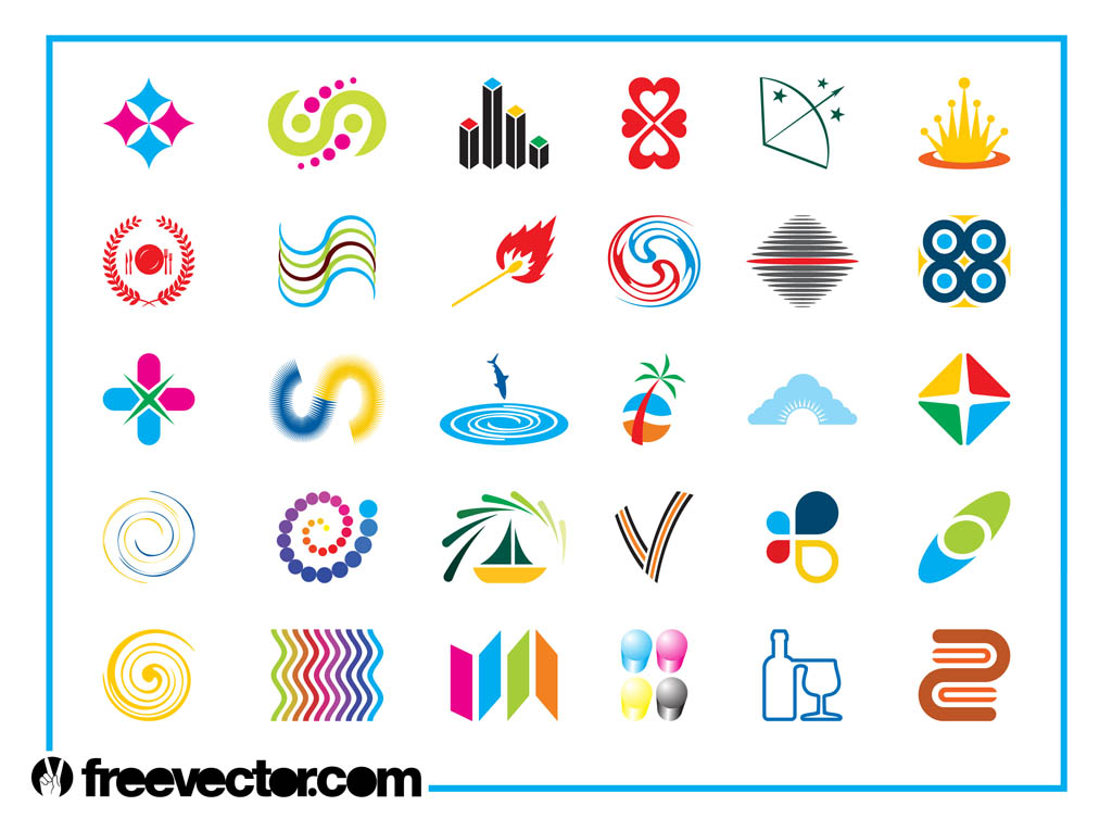1024x765 Colorful Logo Icons Set Vector Art Graphics