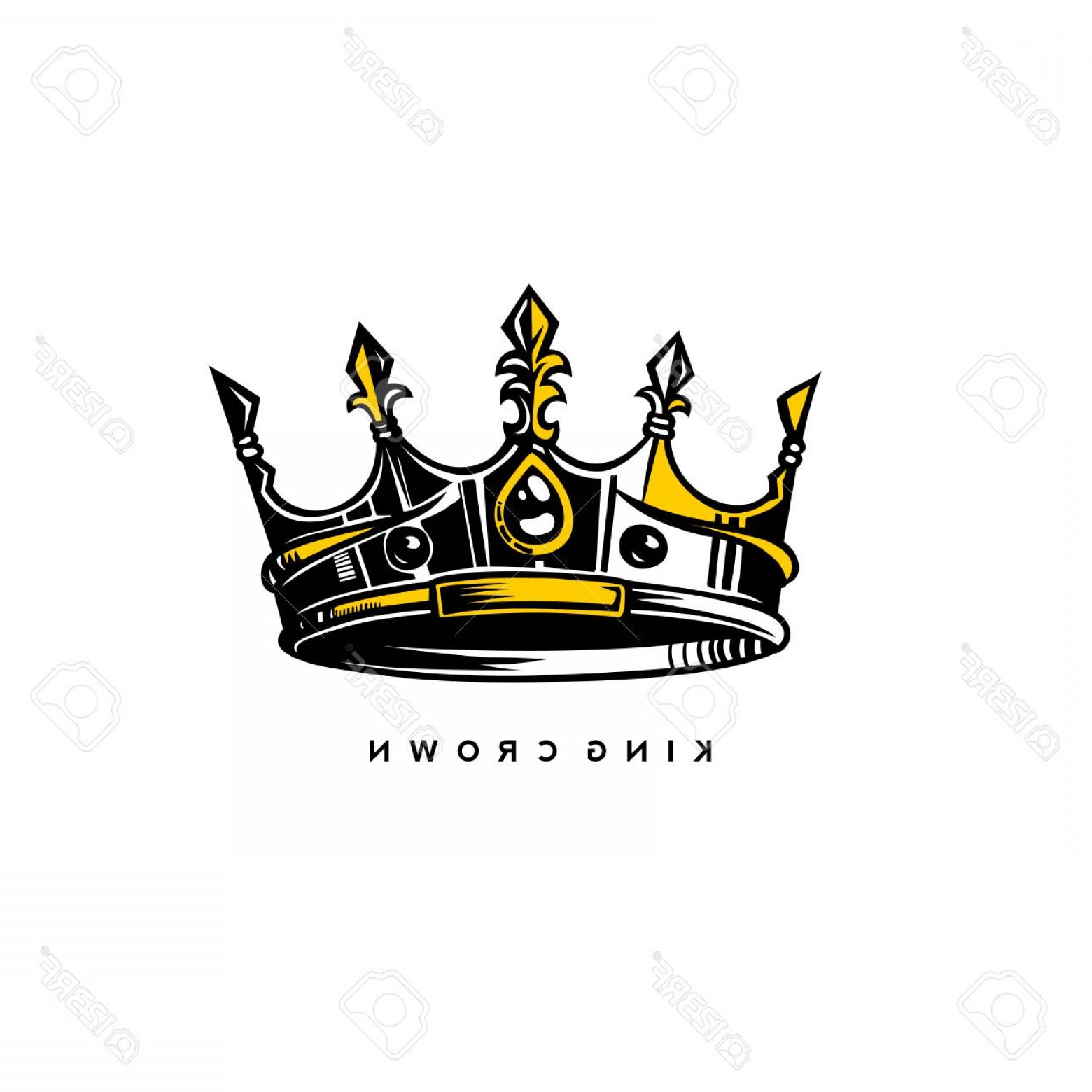 Photostock Vector Silver And Gold King Crown Logo On White 1560x1560 Photostock Vector Silver And Gold King Crown Logo On White