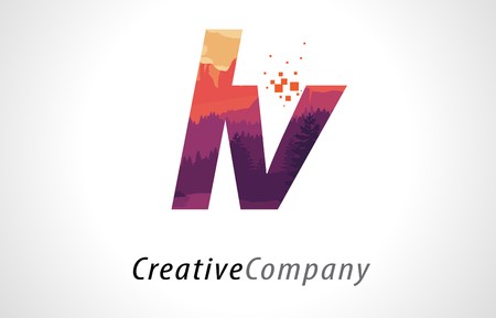 Lv L V Letter Logo Design With Purple Orange Forest Texture Flat 450x289 Lv L V Letter Logo Design With Purple Orange Forest Texture Flat