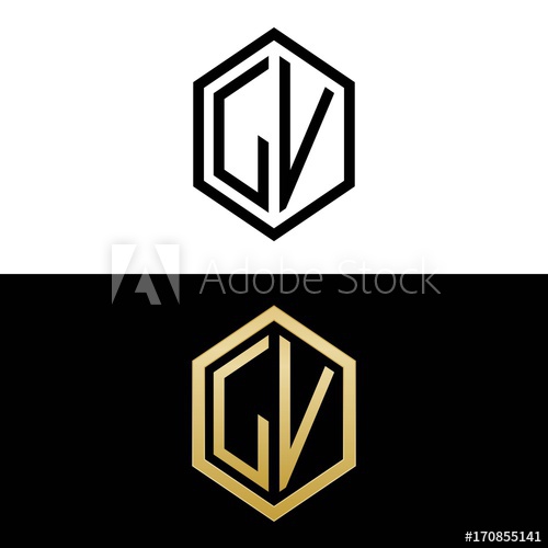 Initial Letters Logo Lv Black And Gold Monogram Hexagon Shape 500x500 Initial Letters Logo Lv Black And Gold Monogram Hexagon Shape