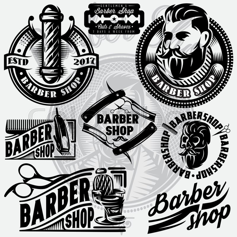 800x800 Set Of Templates For Barbershop Stock Vector Colourbox