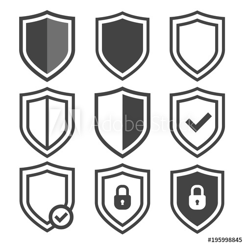 500x500 Vector Shield Icon Set Security Vector Icons Protection Logos