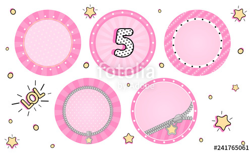 Set Of Cute Vector Lol Surprise Cupcake Toppers Pink Party 500x305 Set Of Cute Vector Lol Surprise Cupcake Toppers Pink Party