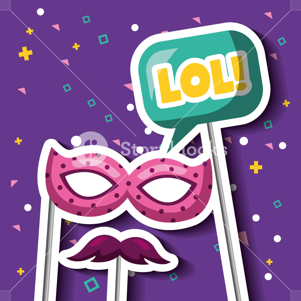 Party Mask Night Lol Bubble Stick Blanket And Moustache Vector 1000x1000 Party Mask Night Lol Bubble Stick Blanket And Moustache Vector