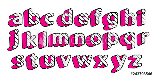 Cute Black Polka Dots English Alphabet Little Letters Set 500x250 Cute Black Polka Dots English Alphabet Little Letters Set