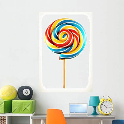 425x425 Wallmonkeys Rainbow Swirl Lollipop Vector Wall Decal