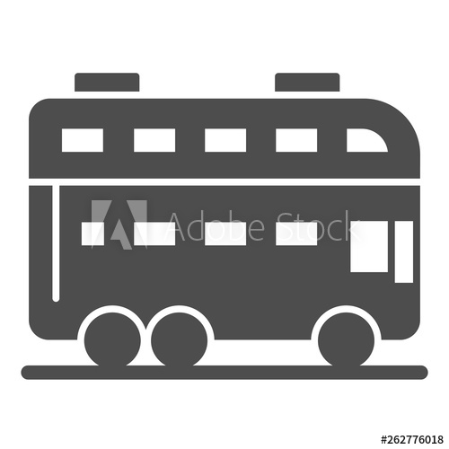 London Bus Solid Icon Double Decker Bus Vector Illustration 500x500 London Bus Solid Icon Double Decker Bus Vector Illustration