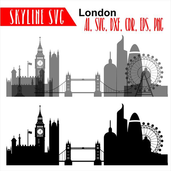 570x570 London Skyline Great Brita London City Silhouette Etsy