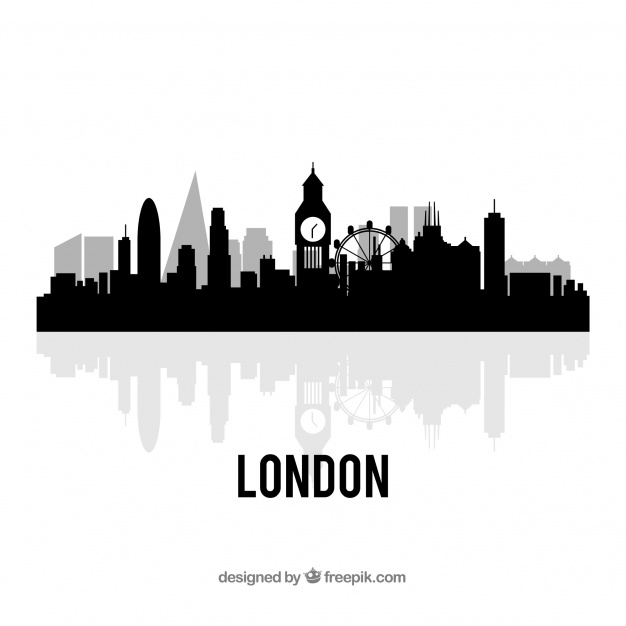 626x626 Black London Skyline Design Vector Free Download