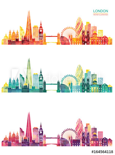 372x500 London Skyline Vector Illustration