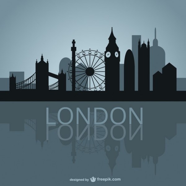 600x600 London Skyline Design Free Vector