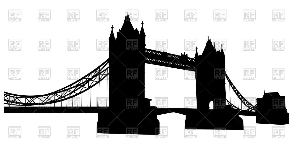 1200x600 Bridge Tower Silhouette In London Vector Image Of Architecture
