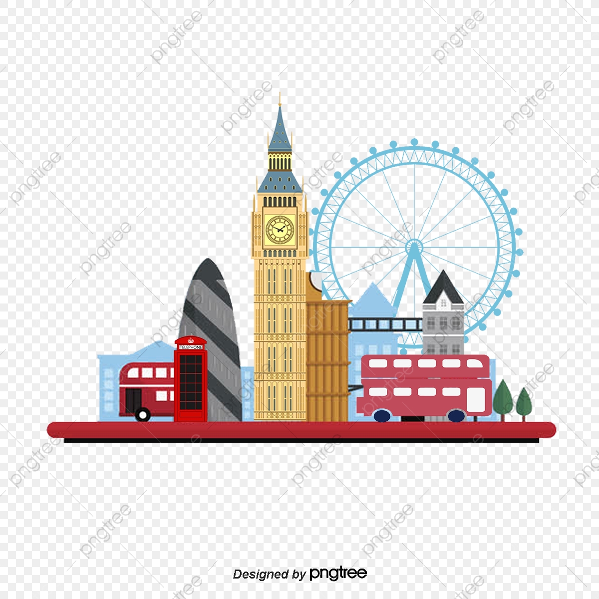1200x1200 Vector London, London Vector, Big Ben, Telephone Booth Png