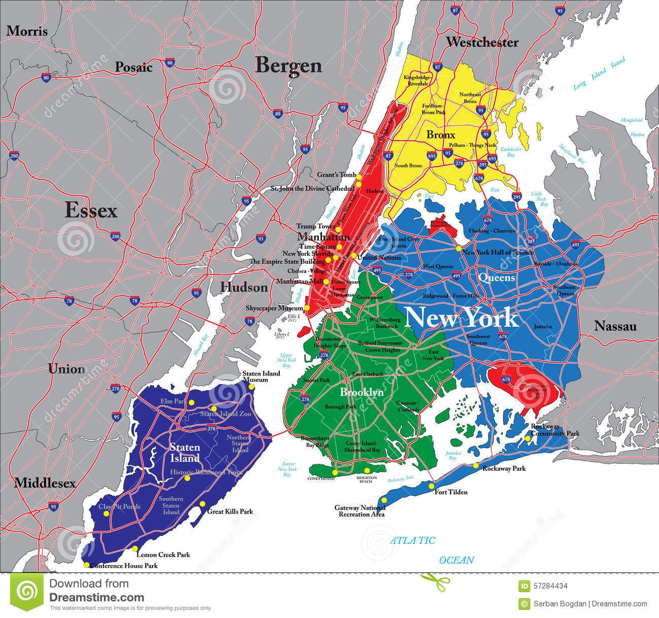 Long Island Map Vector 25 