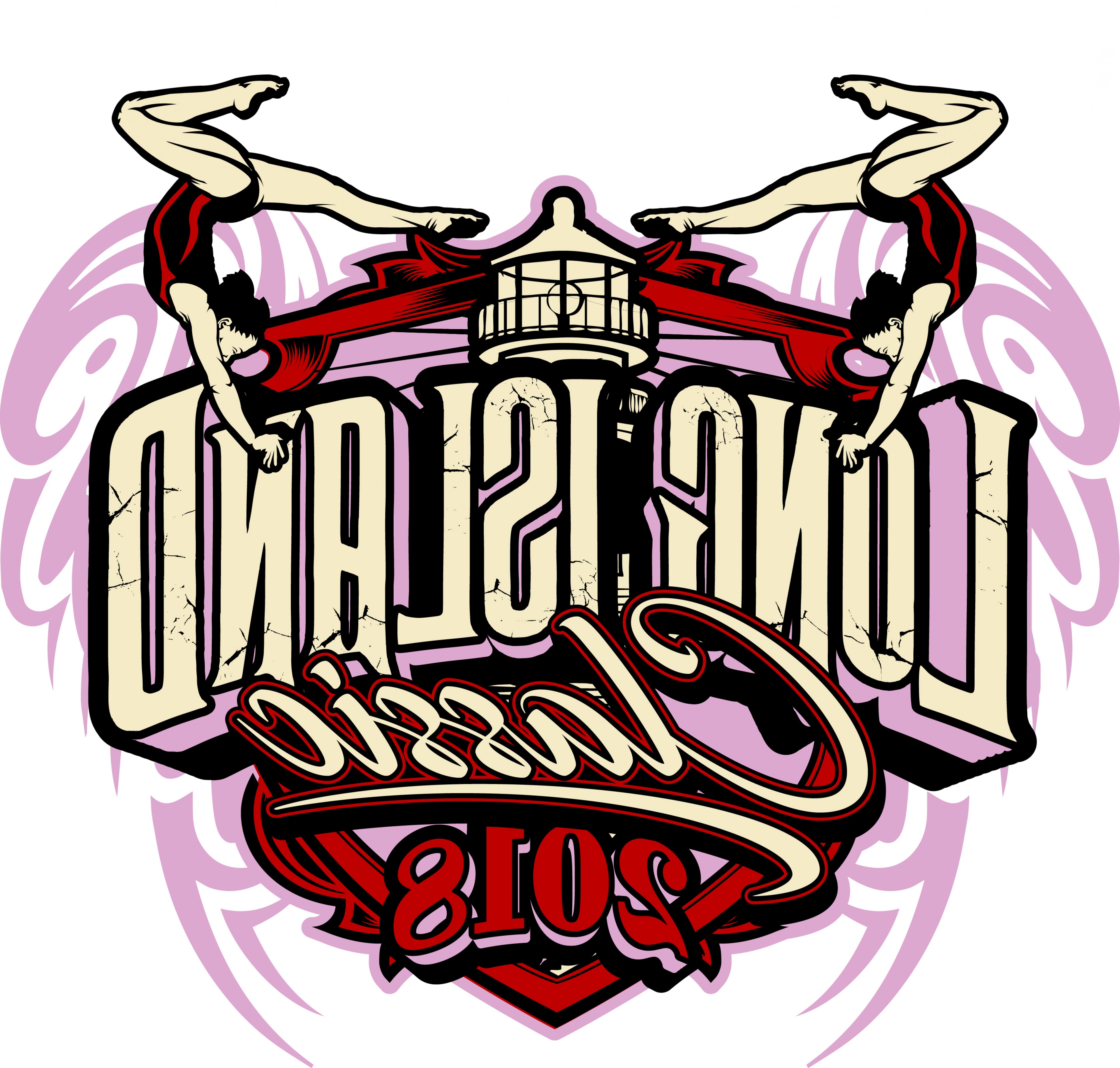 3844x3664 Gymnastics Long Island Classic T Shirt Vector Logo Design