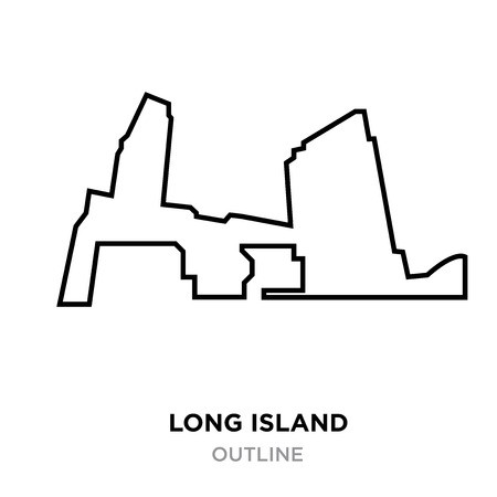 450x450 A Long Island Outline On White Background, Vector Illustration