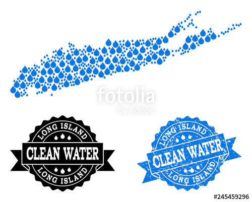 500x401 Map Of Long Island Vector Mosaic And Clean Water Grunge St Map