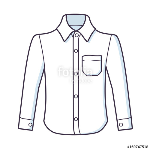 500x500 White Long Sleeve Dress Shirt Vector Isolated Stock Image